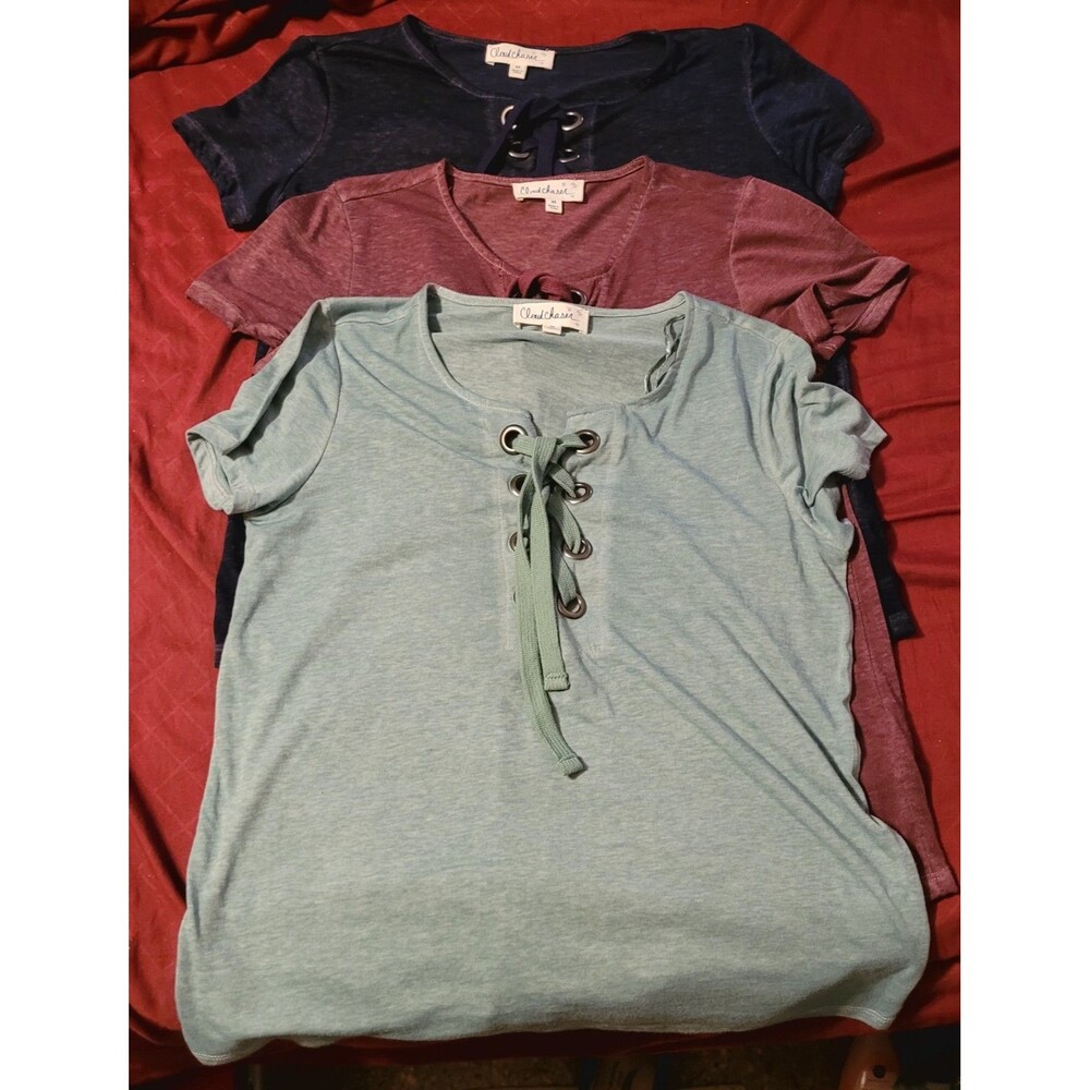 Lot Of 3 Cloud Chaser's Lace Up Tops Kohl's Medium
